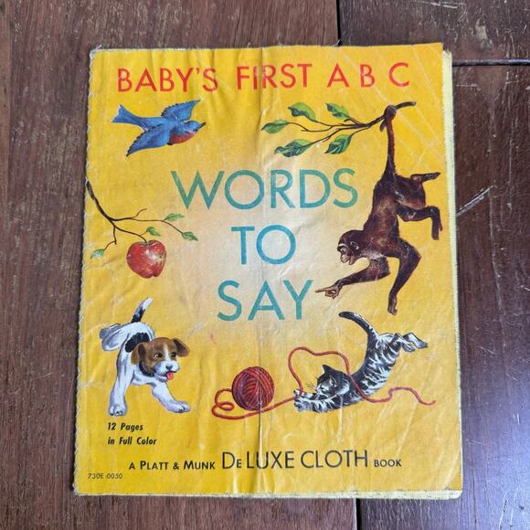 1959 Platt & Munk ABC Words to Say Cloth easy‎ to clean kids story book - Picture 4 of 10